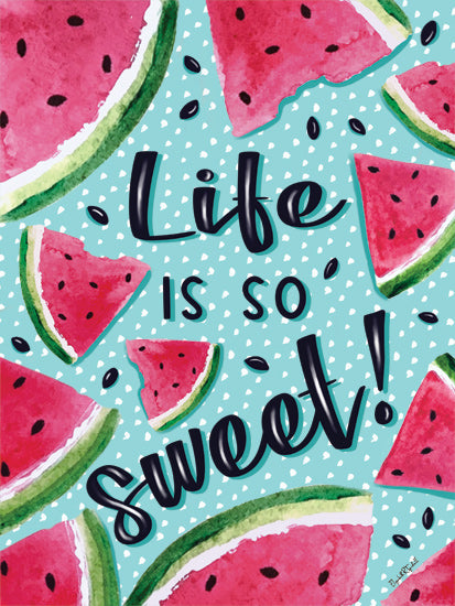 Elizabeth Tyndall ET418 - ET418 - Life is So Sweet - 12x16 Inspirational, Watermelon, Life is So Sweet, Typography, Signs, Textual Art, Kitchen, Watermelon Seeds from Penny Lane