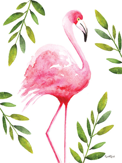 Elizabeth Tyndall ET420 - ET420 - The Pink Flamingo - 12x16 Tropical, Flamingo, Leaves, Pink Flamingo from Penny Lane