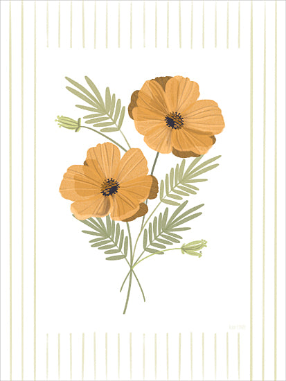 House Fenway FEN1303 - FEN1303 - Striped Spring Stem II - 12x16 Botanical art, yellow flowers, greenery, minimalist floral design, modern nature print, delicate illustration, decorative wall art from Penny Lane