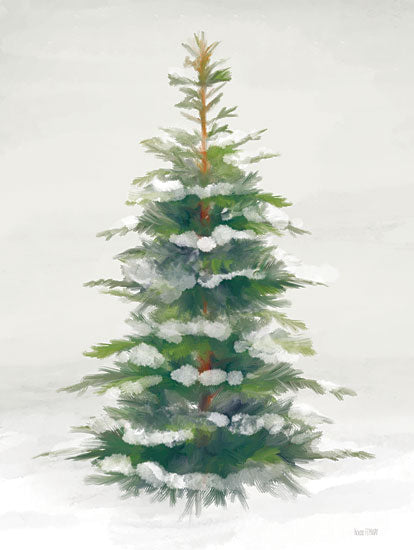 House Fenway FEN928 - FEN928 - Snowy Morning - 12x16 snowy evergreen tree, winter landscape, pine tree painting, minimal winter art, nature scene, soft painterly style from Penny Lane