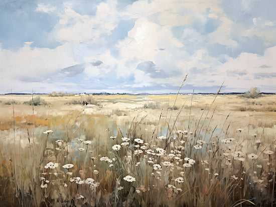 Heidi Kuntz HK194 - HK194 - A View to Remember   - 16x12 landscape painting, meadow, wildflowers, open sky, painterly brush strokes, contemporary nature scene, countryside view from Penny Lane