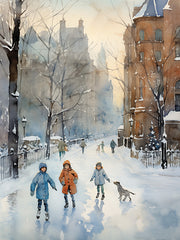 HK385 - Chilly Skate    - 12x16