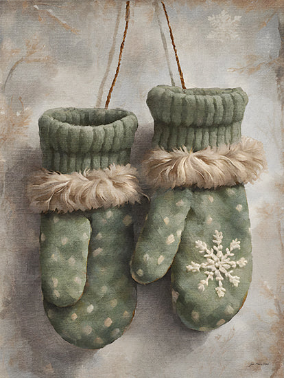 Jo Moulton JO176 - JO176 - Winter Mittens - 12x16 Winter, Mittens, Green Mittens, Snowflake from Penny Lane