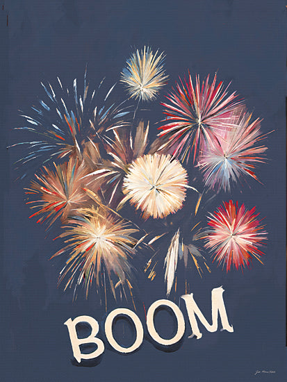 Jo Moulton JO339 - JO339 - Boom - 12x16 Fireworks, celebration, boom text, patriotic colors, night sky, festive illustration, typography art, Independence Day from Penny Lane