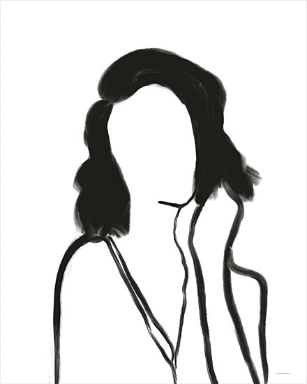 Kamdon Kreations KAM1045 - KAM1045 - Fresh Cut - 12x16 minimal portrait, faceless woman illustration, modern line art, black ink silhouette, abstract figure, contemporary feminine art, neutral wall decor, minimalist drawing, modern portrait sketch, simple lines, moody minimalism, fashion inspired from Penny Lane