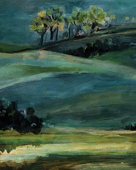 Kamdon Kreations KAM1074 - KAM1074 - Green Acres - 12x16 green hills, trees, rolling fields, painterly landscape, blue and green tones, peaceful countryside art from Penny Lane