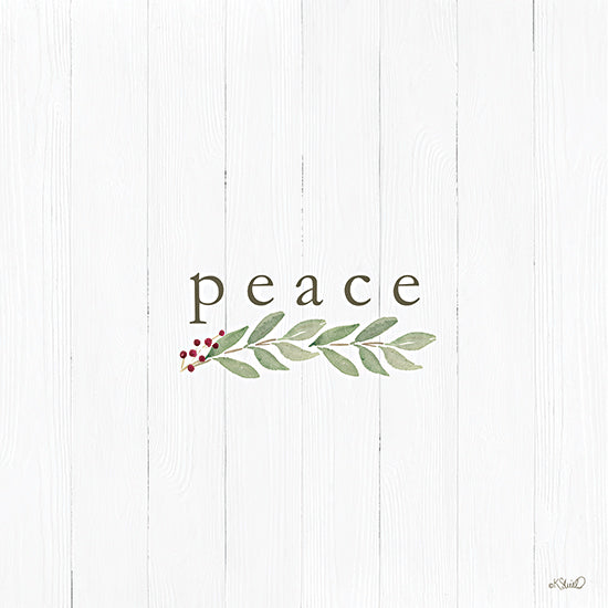 Kate Sherrill KS288 - KS288 - Peace - 12x12 Christmas, Holidays, Cardinal, Wreath, Holly, Berries, Peace, Typography, Signs, Textual Art, Wood Planks from Penny Lane