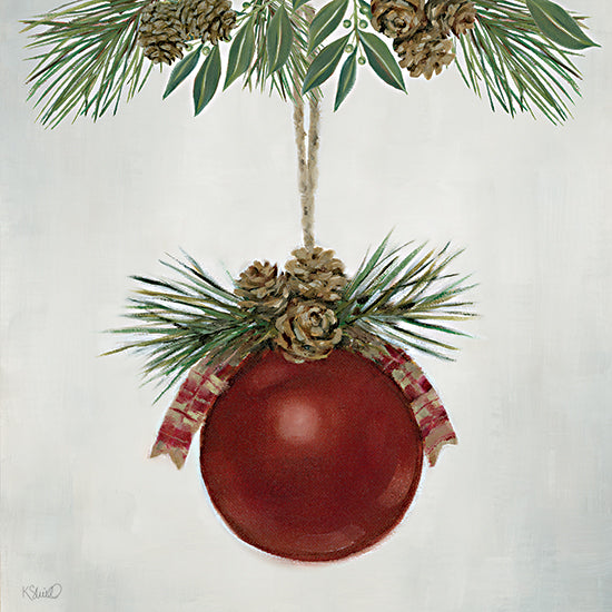Kate Sherrill KS314 - KS314 - Rustic Holiday Charm - 12x12 Noel wreath typography holly pinecones greenery evergreen berries Christmas word art from Penny Lane