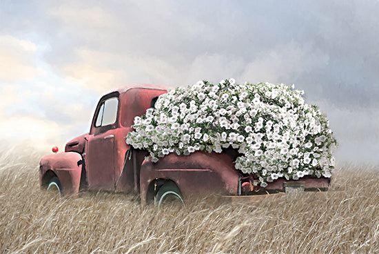 Lori Deiter LD3607 - LD3607 - Old Red Full of Flowers - 18x12 Photography, Farm, Truck, Red Truck, Flower Truck, Flowers, White Flowers, Field from Penny Lane