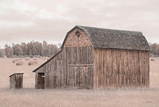 Lori Deiter LD3621 - LD3621 - Mormon Row Barn - 18x12 Photography, Farm, Barn, Mormon Row Barn, Outhouse, Haybales, Trees, Fields, Landscape from Penny Lane