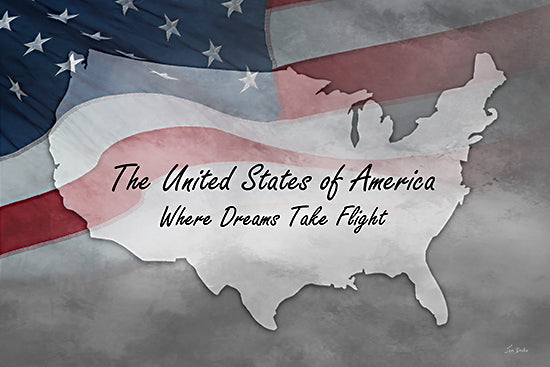 Lori Deiter LD4042 - LD4042 - Where Dreams Take Flight - 18x12 United States of America, dreams take flight, USA silhouette from Penny Lane