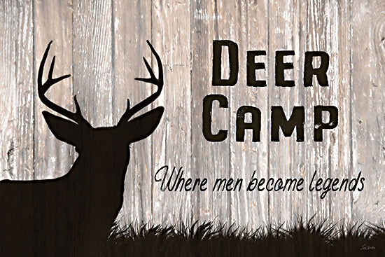 Lori Deiter LD4097 - LD4097 - Deer Camp - 18x12 deer camp, hunting lodge sign, masculine wall art, rustic typography, woodland decor, deer silhouette, country lifestyle, Lori Deiter art from Penny Lane