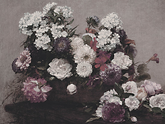 lettered & lined LET1385 - LET1385 - The Passing of Summer - 16x12 still life flowers painting, classical floral arrangement, moody tones, painterly style from Penny Lane