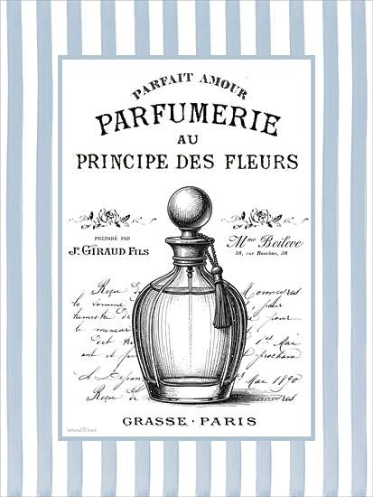 lettered & lined LET1477 - LET1477 - Parfumerie Grasse Paris - 12x16 typography, still life, fashion, backgrounds & patterns, word art, perfume bottle, french script, fragrance, paris, vintage, feminine, digital illustration, blue from Penny Lane