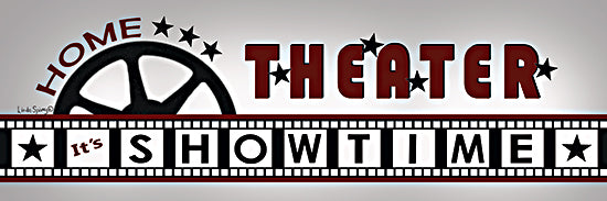 Linda Spivey LS1932 - LS1932 - It's Showtime - 36x12 hobbies & entertainment, typography, home spaces, cinema, word art, film reel, movie night, entertainment room, stars, decorative, vector art, red from Penny Lane