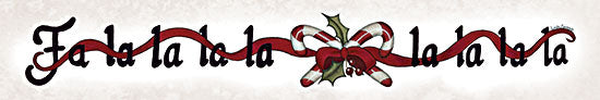 Linda Spivey LS1947 - LS1947 - Fa La La Christmas Sign - 36x6 fa la la typography, candy cane ribbon, holiday phrase art, christmas word art, festive sign, seasonal decor, farmhouse christmas typography from Penny Lane