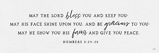 Lux + Me Designs LUX274 - LUX274 - May the Lord Bless You   - 24x8 religious scripture wall art, numbers bible verse, inspirational typography, neutral decor from Penny Lane