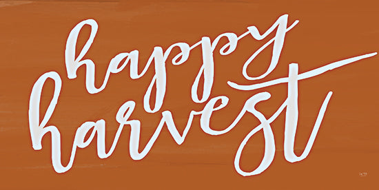 Lux + Me Designs LUX703 - LUX703 - Happy Harvest   - 24x12 Happy harvest sign, calligraphy text, orange background, autumn wall decor, fall season greeting from Penny Lane