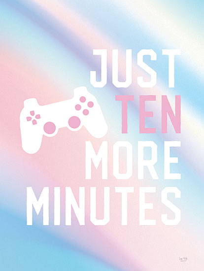 Lux + Me Designs LUX984 - LUX984 - Just Ten More Minutes - 12x16 gaming controller, pastel colors, just ten more minutes quote, gamer decor, typography print, tween room from Penny Lane