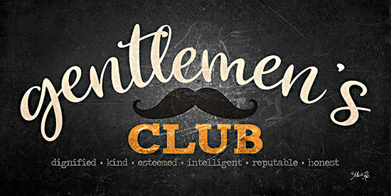 Marla Rae MAZ5928 - MAZ5928 - Gentlemen's Club - 18x9 Masculine, Gentlemen's Club, Typography, Signs, Textual Art, Mustache, Bar, Black Background  from Penny Lane