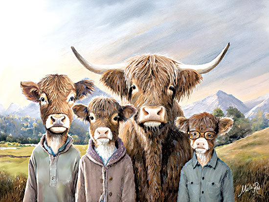 Marla Rae MAZ6007 - MAZ6007 - Highland Cow Family Photo - 16x12 Cows, Highland Cows, Whimsical, Family Portrait from Penny Lane