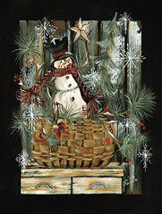MM304 - Snowman in Basket - 12x16