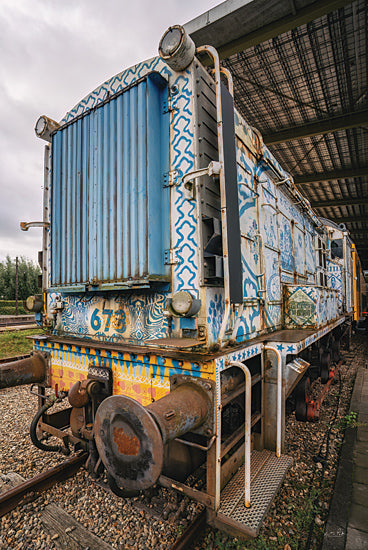 Martin Podt MPP1108 - MPP1108 - Railroad Car III - 12x18 Photography, Train, Railroad Cars, Train Tracks, Train Station, Blue & White Train, Rust from Penny Lane