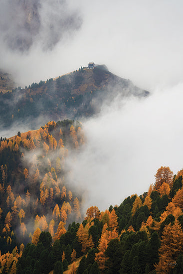 Martin Podt MPP1224 - MPP1224 - Cabin Above the Clouds - 12x18 autumn mountain valley, fall foliage forest, misty hills, colorful fall trees, alpine autumn landscape from Penny Lane