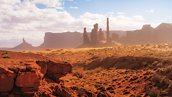 Martin Podt MPP1275 - MPP1275 - Totem Pole - 18x9 monument valley desert landscape, red rock formations, sandstone buttes, arid desert terrain, dramatic western scenery, blue sky clouds, american southwest from Penny Lane