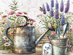 ND402 - In the Garden Floral Watering Can - 16x12