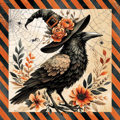 ND667 - Vintage Halloween Crow II - 12x12