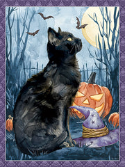 ND959 - Black Halloween Cat - 12x16