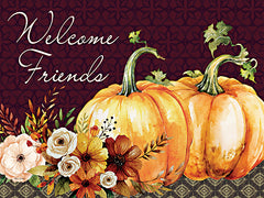 ND975 - Welcome Friends Fall Floral and Pumpkins - 16x12