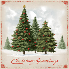 RAD1465 - Vintage Christmas Trees - 12x12