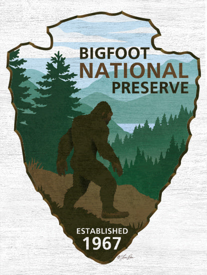 Lauren Rader RAD1472 - RAD1472 - Bigfoot National Preserve - 12x16 ufo spaceship, cloudy sky, surreal landscape, sci-fi theme from Penny Lane