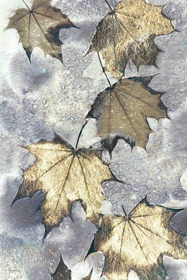 Robin-Lee Vieira RLV764 - RLV764 - Passing Through - 12x18 gold leaf maple leaves, textured botanical pattern, decorative foliage design, metallic leaf artwork from Penny Lane