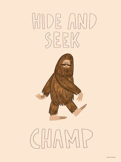 Rachel Nieman RN804 - RN804 - Hide and Seek Champ - 16x12 bigfoot sasquatch hide and seek champ playful cartoon character humorous woodland creature illustration from Penny Lane