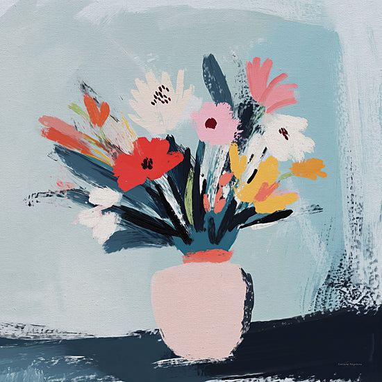 Svetlana Aleinikova SA126 - SA126 - Floral Still Live - 12x12 woman at beach with sun hat holding champagne, seaside fashion scene, coastal lifestyle painting from Penny Lane