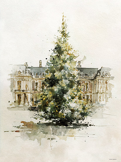 Svetlana Aleinikova SA346 - SA346 - The Christmas Centerpiece - 12x16 christmas tree,palace,architecture,watercolor,winter,holiday from Penny Lane