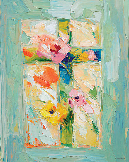 Svetlana Aleinikova SA408 - SA408 - Color of Prayers - 12x16 floral window painting, colorful flowers through window frame, bright garden blossoms, expressive brush strokes from Penny Lane