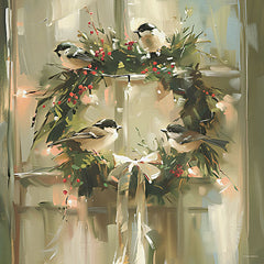 SA556 - Chickadee Carol Wreath - 12x12