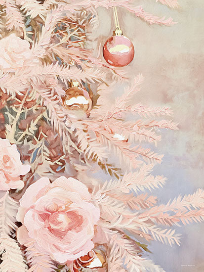 Svetlana Aleinikova SA566 - SA566 - Blush Christmas - 12x16 pink Christmas tree, blush ornaments, roses, soft floral holiday decor, feminine Christmas, pastel baubles, white branches, romantic seasonal art, delicate brushwork, rose gold decorations, elegant holiday botanical from Penny Lane