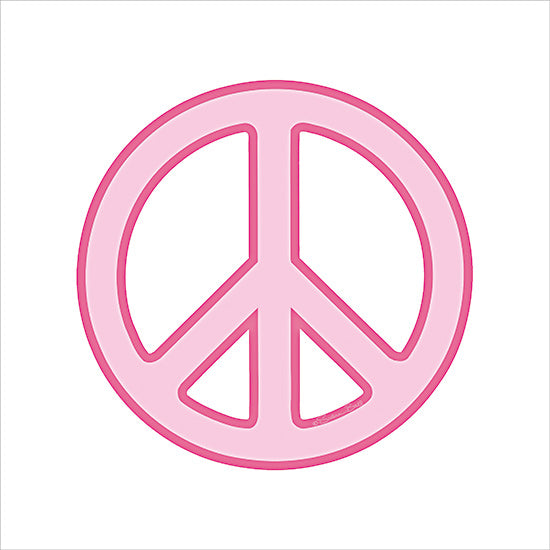 Susan Ball SB1447 - SB1447 - Peace - 12x12 peace symbol pink retro graphic inspirational from Penny Lane