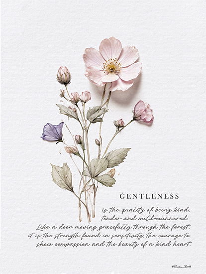 Susan Ball SB1475 - SB1475 - Gentleness   - 12x16 floral art, gentleness definition, kindness, sensitivity, compassion, pastel flowers, watercolor style, delicate illustration, nature inspired from Penny Lane