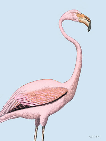 Susan Ball SB1483 - SB1483 - Flamingo - 12x16 pink flamingo tropical bird illustration retro style from Penny Lane