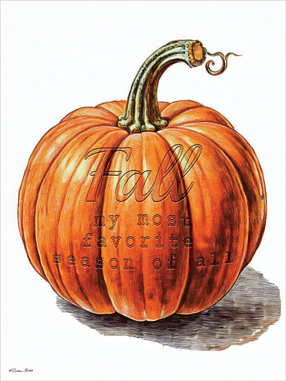 Susan Ball SB1584 - SB1584 - Fall - Favorite Season of All - 12x16 vintage pumpkin illustration fall my most favorite season of all autumn typography pumpkin botanical from Penny Lane
