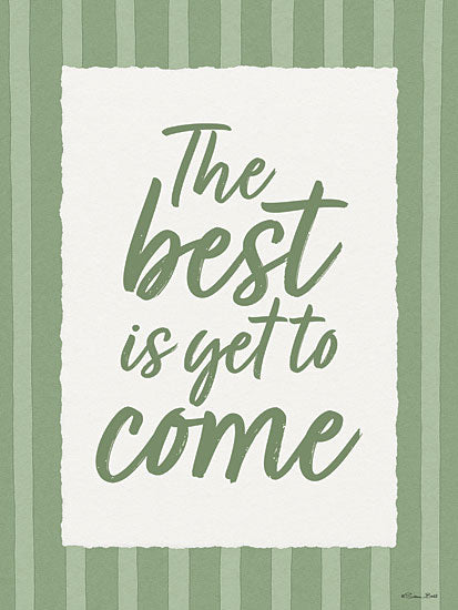 Susan Ball SB1585 - SB1585 - The Best is Yet to Come - 12x16 typography, backgrounds & patterns, inspirational, stripes, positive, motivation, handwritten, whimsical, decorative, digital illustration, green from Penny Lane