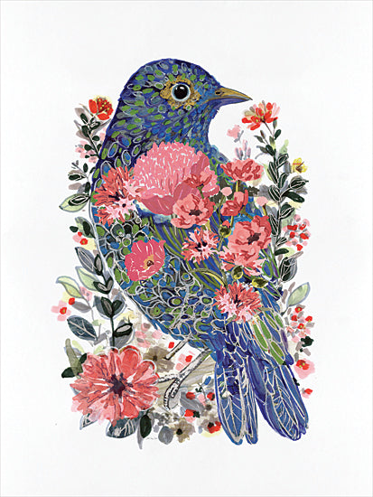 Stellar Design Studio SDS1619 - SDS1619 - Avian Bloom - 12x16 colorful bird with flowers, botanical bird illustration, floral wildlife from Penny Lane