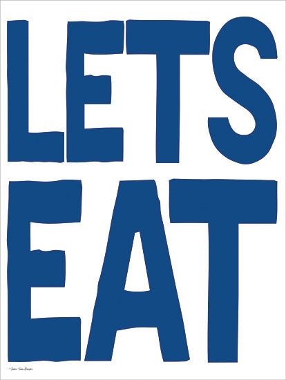 Seven Trees Design ST1128 - ST1128 - Let's Eat - 12x16 lets eat kitchen typography poster, bold blue text art from Penny Lane