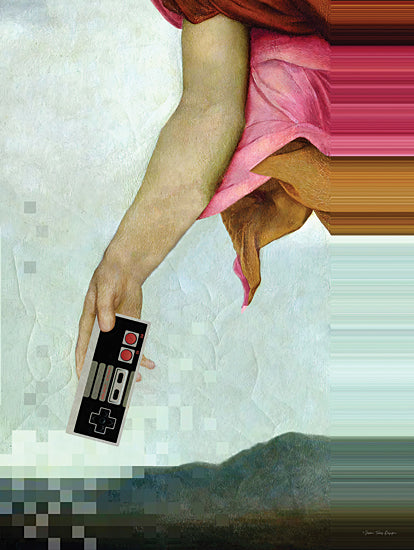 Seven Trees Design ST1173 - ST1173 - Gaming's Multiverse - 12x16 surreal arm, vintage nintendo controller, retro gaming, distorted pixels, conceptual art, contemporary collage from Penny Lane